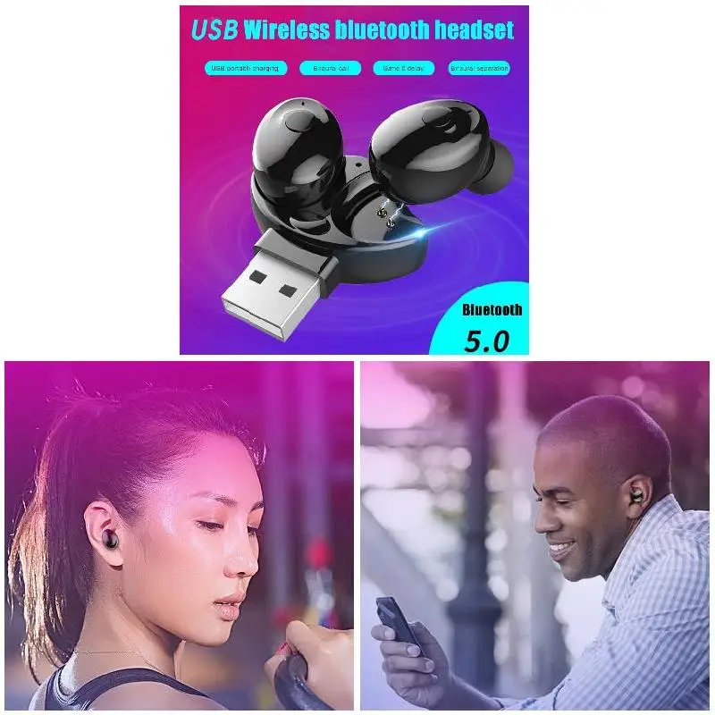 Bluetooth 5 0 Earbuds TWS Wireless Earphones Waterproof IPX5 Mini Stereo Headset DU55
