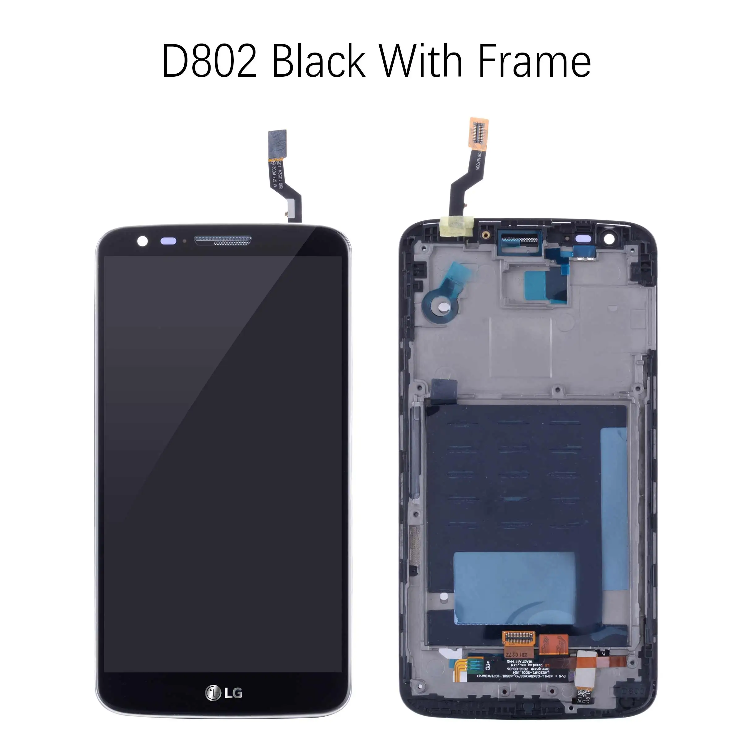 Дисплей для LG G2 lcd сенсорный экран дигитайзер с рамкой D800 D801 D802 D805 D803 VS980 F320 LS980 черный белый - Цвет: D802 Black Frame