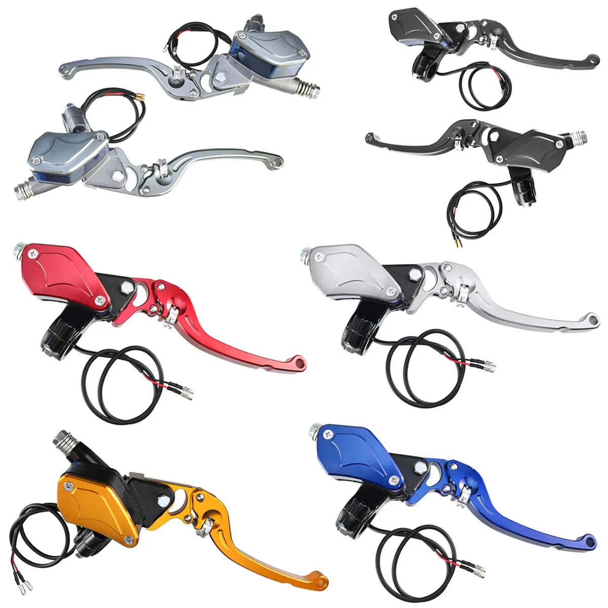 

For Honda/Kawasaki/Suzuki/KTM/Yamaha Left/Right 22mm Motorcycle Motorbike Brake Clutch Master Cylinder Reservoir Levers Pump