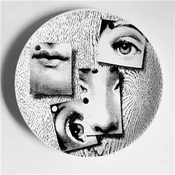 Fornasetti тарелки керамические украшения фарфоровое блюдо декоративные настенные подвесные тарелки украшения гостиной Декор стола в комнате ручной работы - Цвет: 11
