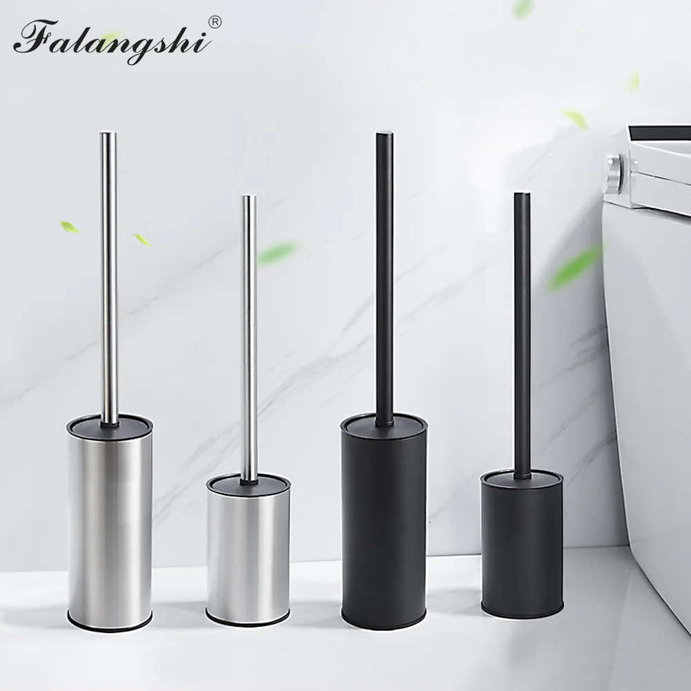 Stainless Steel Toilet Brush Holder Black Color Clean Tool Durable Vertical Toilet Brush Bathroom Cleaning WB8702