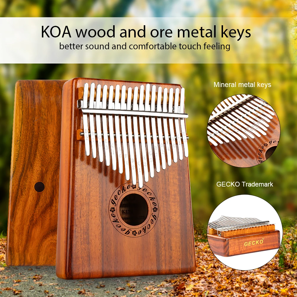GECKO Kalimba 17 клавиш большой палец фортепиано и EVA высокопроизводительная защитная