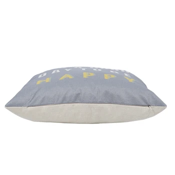 

New Sofa Bed Home Cafe Decor Pillowcase Square Linen Blend Cushion Cover Invisible Zipper 45cmx45cm (Gray)