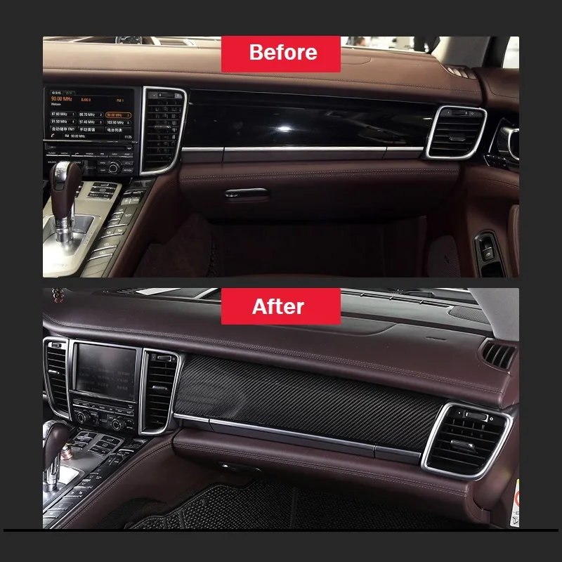 03-Free shipping 14pcsset car interior accessories for porsche panamera accessories door inside decoration trims