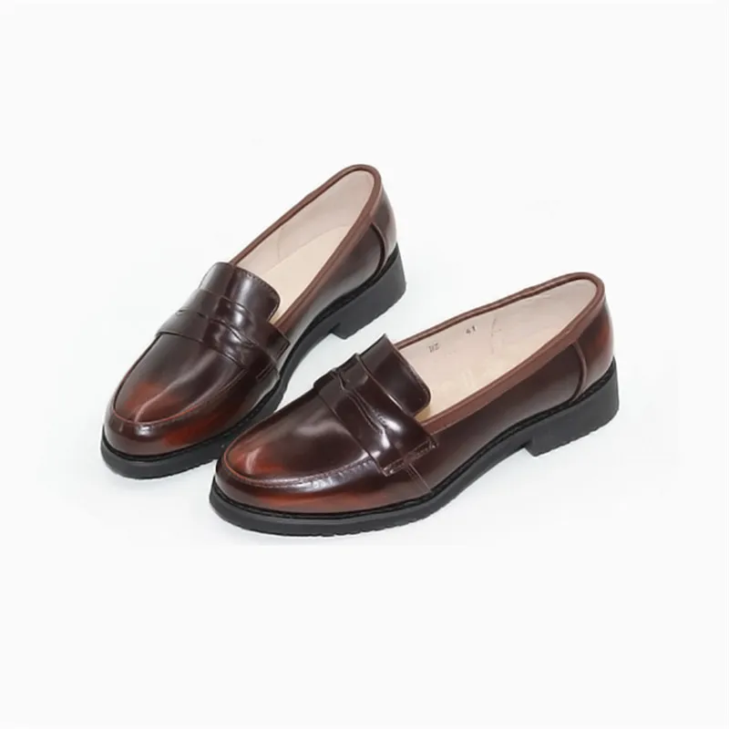 Spring Autumn New Pedal Genuine Leather Loafers Shoes Women British Polished Flat Tassel Oxford Shoes For Woman Large Size 32-43