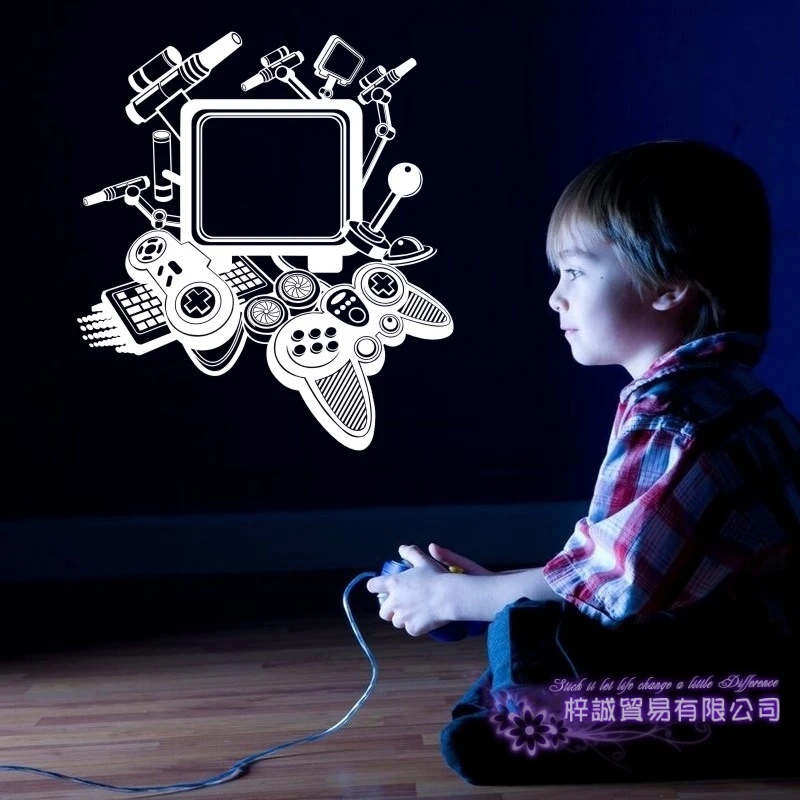 Наклейка с игровой ручкой геймерская наклейка Gamer виниловые наклейки на стену