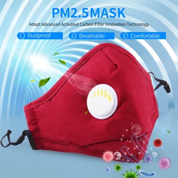 

PM2.5 Filter Masks Anti Pollution Mouth Mask Anti-virus Dust Face Mask Washable Activated Carbon Filter Mouth Muffle Respirator