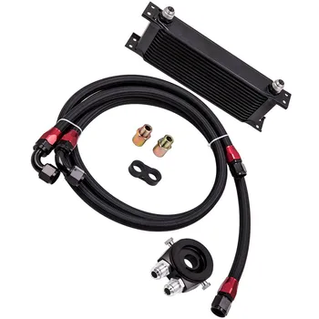 

Universal Oil Cooler 13 Row AN10 Oil Cooler Kit with Filter Adapter & Hose