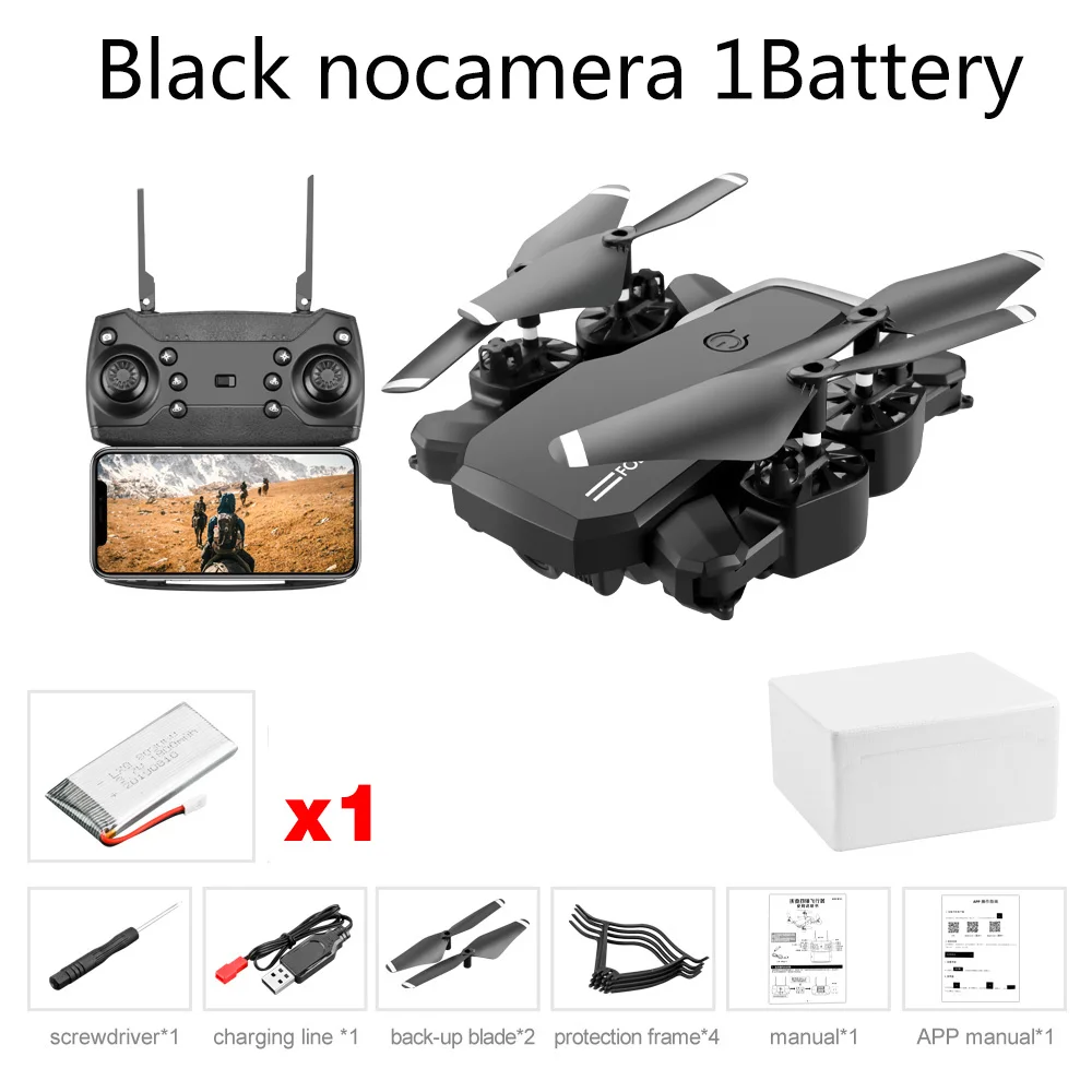 Black nocamera 1B LF609 Дрон 4K с HD камерой wifi 1080P двойная камера следуя за мной Квадрокоптер FPV Профессиональный Дрон долгий срок службы батареи игрушка для детей - Цвет: Black nocamera 1B