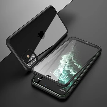 

Two Sides Tempered Glass Case For iPhone 11 X XR XS Max Case Full Body Protection Cover Soft Silicone Case For iPhone 11 Pro Max