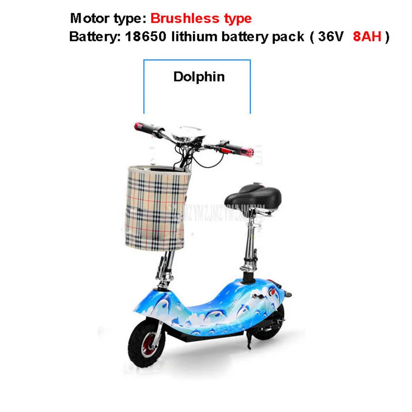 350W бесколлекторный мотор мини велосипед складываемый электровелосипед Электрический велосипед для взрослых Для женщин Леди электрический самокат с сиденьем 36V литиевая Батарея - Цвет: Dolphin 8AH