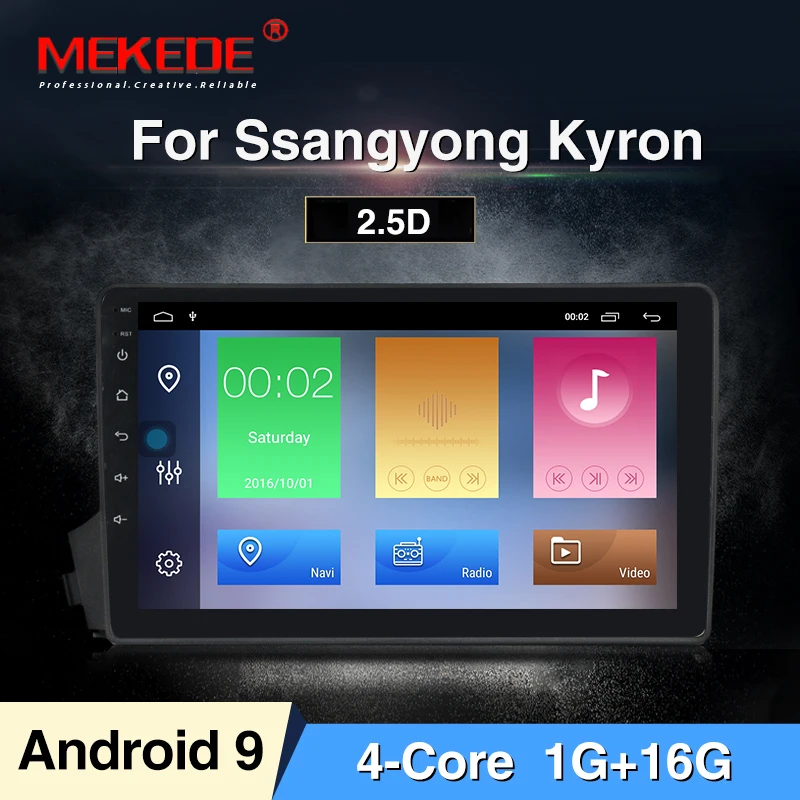 MEKEDE Android 9,0 Автомобильный DVD Радио для Ssang yong Ssangyong Actyon Kyron gps навигация 2 Din экран Радио Аудио мультимедийный плеер