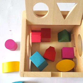 

Handheld Intelligence Box Multi-Function Children's Educational Shape Matching Building Blocks Wooden Wood Toys