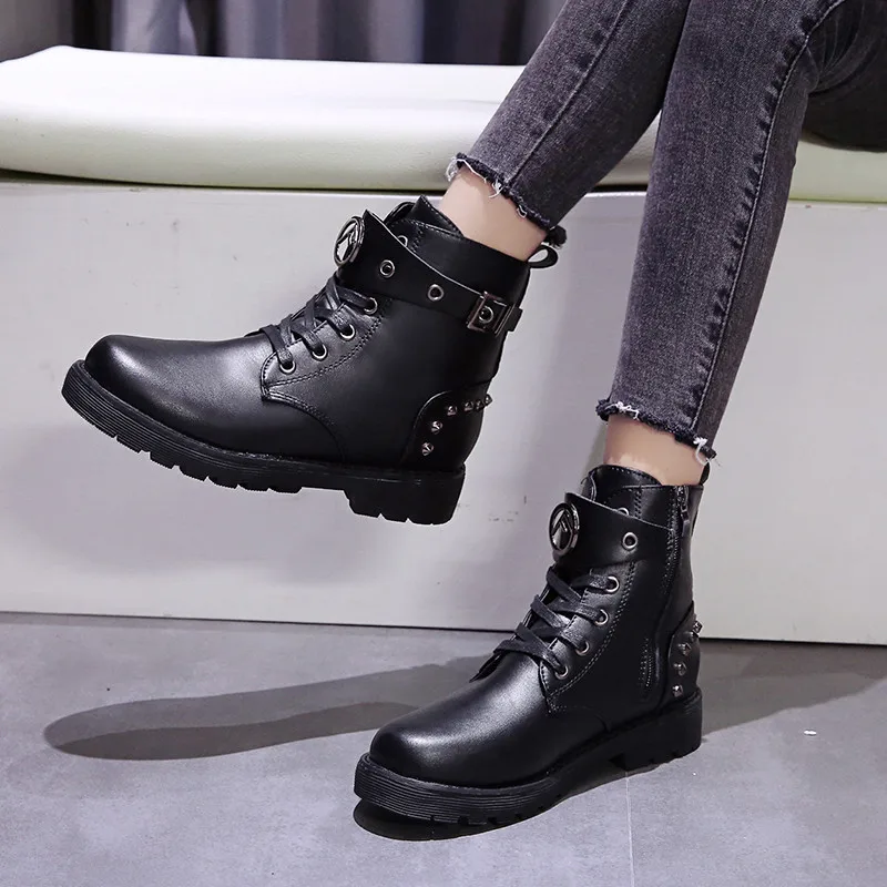 

British-Style Martin Boots Women's 2019 New Style Autumn Handsome INS Thick Versatile chun qiu wang Red Short Boots Ultra-Autumn