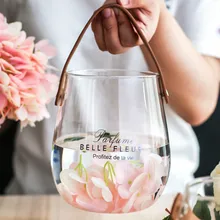 Скандинавская креативная стеклянная ваза портативная простая Цветочная композиция Бытовая Гостиная офисная столешница украшение