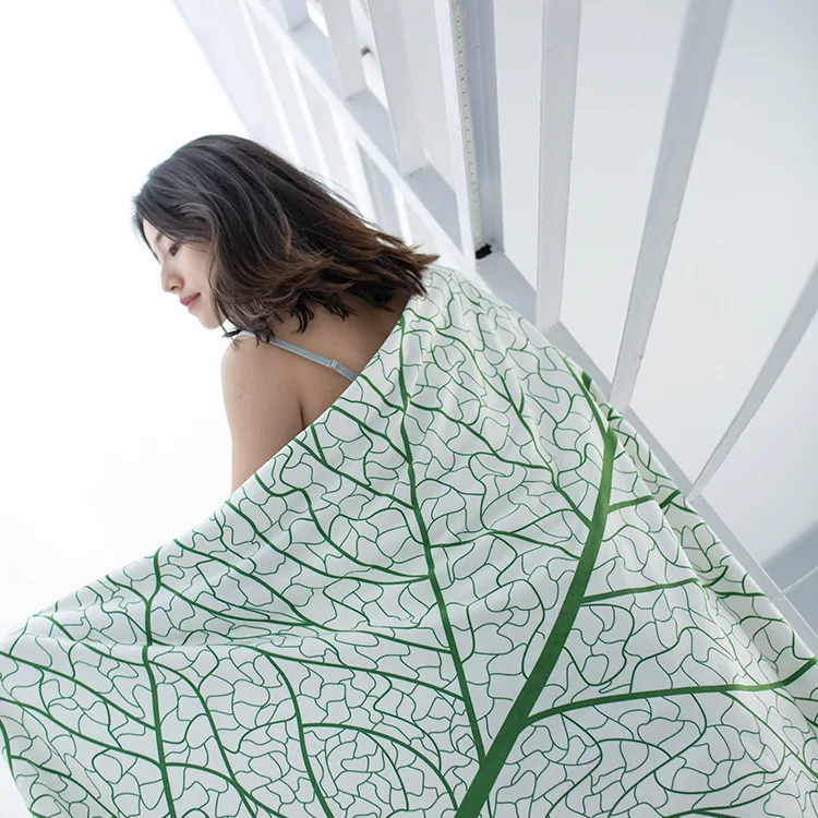 

Trend Ran Creative Life Supplies Scandinavian Minimalist Green Vegetation Commodity Towel Leaf Bath Towel Veins Beach Towel