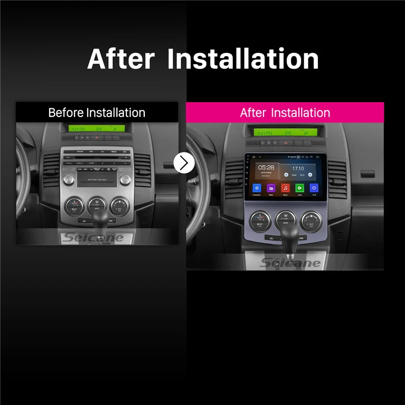 Perfect Seicane 9"  2.5D IPS Screen Android 9.0 8-CORE Car Stereo Unit Multimedia GPS Radio Player for 2005-2009 2010 Old Mazda 5 RDS 2