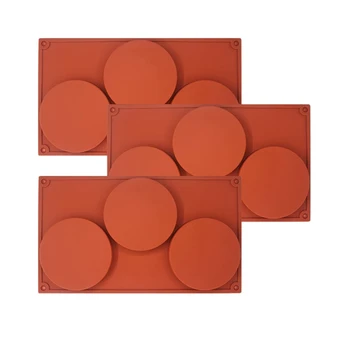

3PCS Disc 3 Cavity Large Round Silicone Mold Jewelry Making Non-Stick Baking Mold Candy Soap Resin Artwork
