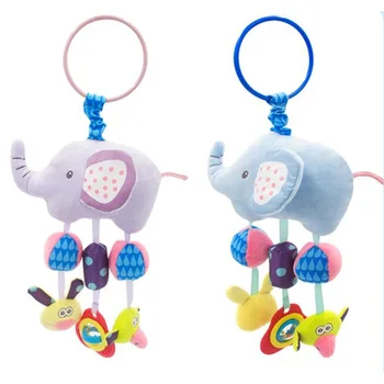 

Cartoon Elepant Baby Bed Stroller Hanging Rattles Newborn Mobile Teether Appease Plush Toy With BB Bell Rubber Ring