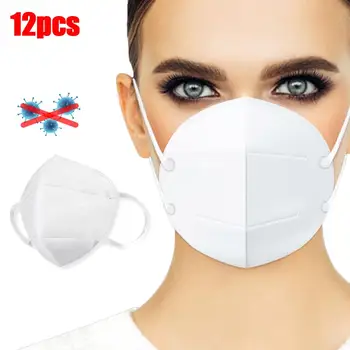 

12Pcs Mouth Face Mask Disposable Dustproof Anti Droplet Haze Protective Face Mouth Masks
