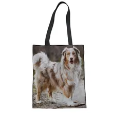 Женские сумки на плечо с принтом австралийской овчарки, женские сумки на плечо, женская сумка для покупок, Bolsas Femininas, Прямая поставка