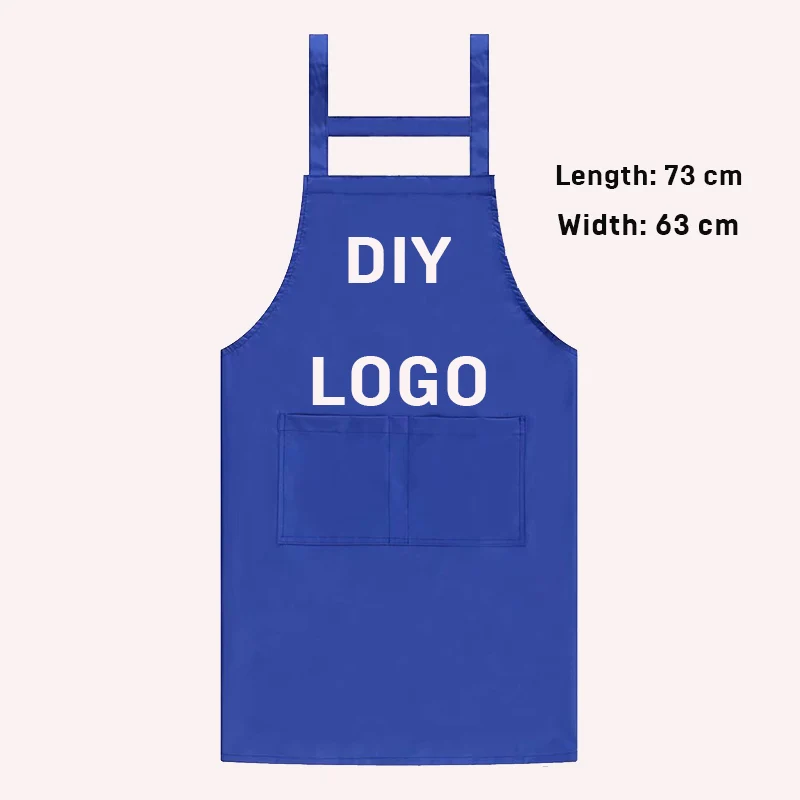 100% polyester fiber new solid color cooking kitchen apron unisex woman men chef waiter cafe shop barbecue haird