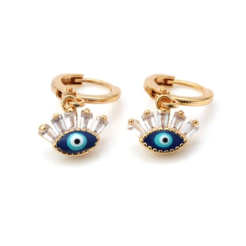 

ZHONGVI Evil Eye Shiny Zircon Earring Gold Color Earrings Bohemian Earring For Women Female Turkish Jewelry Gifts Dropshipping