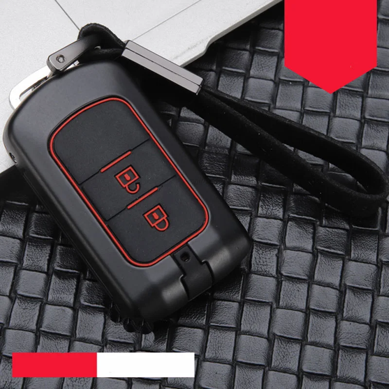 Цинковый сплав+ силикагель чехол для автомобильного смарт-ключа полное покрытие для Mitsubishi Outlander Lancer 10 Pajero Sport L200 ASX RVR аксессуары - Название цвета: A-balck red