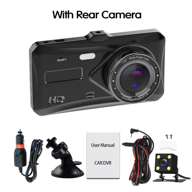 Автомобильный видеорегистратор MaoHooMa, видеорегистратор 4,0 дюйма, FHD 1080 P, автоматическая регистрационная камера, двойной объектив, камера заднего вида, видеорегистратор - Название цвета: With Rear Camera