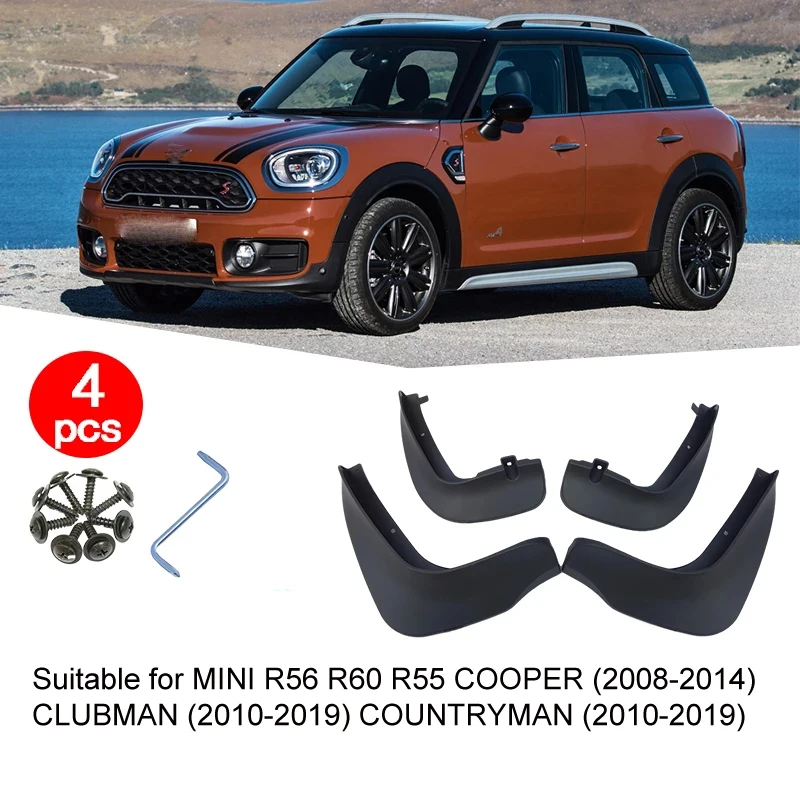 Front Rear 4pcs ste FOR MINI COUNTRYMAN Clubman Cooper PACEMAN R56 R60 R55 Mudguard Fenders Mud Flap Guard Splash Accessories | Автомобили
