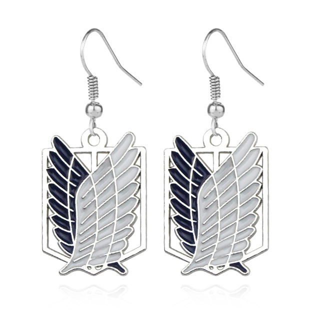 Attack On Titan Drop Earring серьги Attack Wings Shingeki Cosplay Dangle Earrings For Women Girl Ear Jewelry