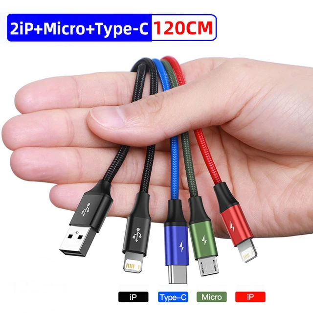 Baseus 3 in 1 USB Cable Type C Cable for Samsung S20 Xiaomi Mi 9 Cable for iPhone 12 X 11 Pro Max Huawei Charger Micro USB Cable 2 iP 120cm