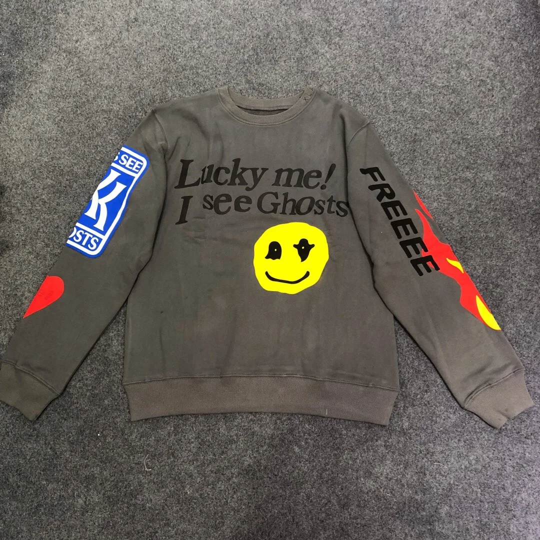 Толстовка Kanye West Kids See Ghost Grey для мужчин и женщин хлопковый свитшот с капюшоном