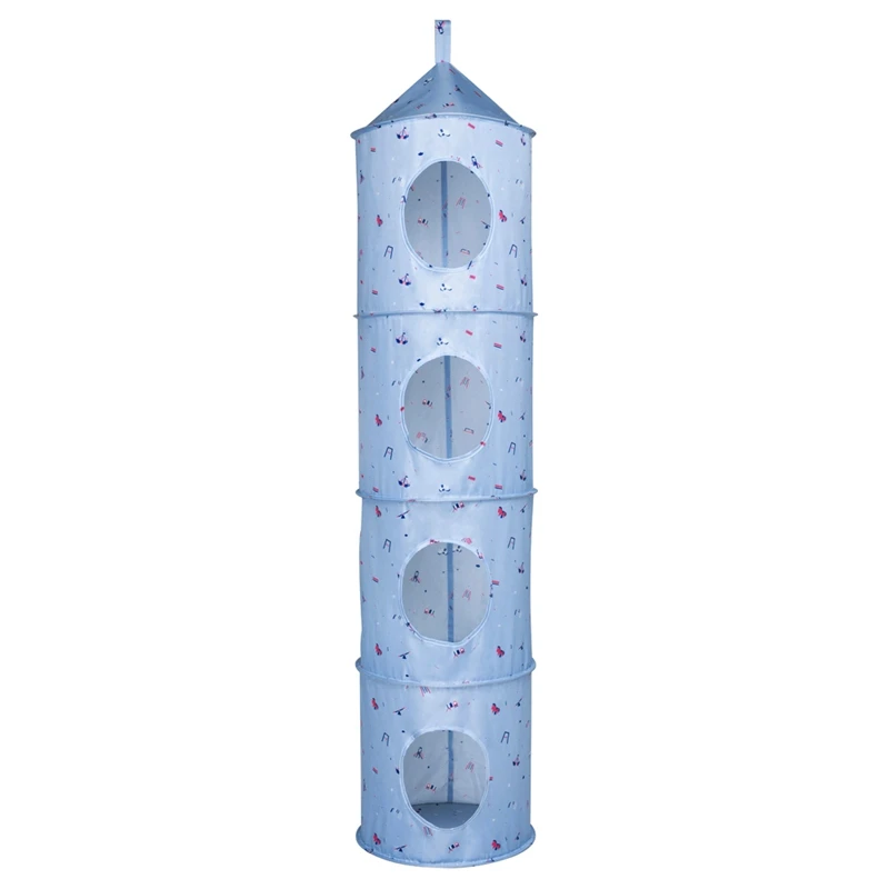 

4-Tier Oxford Fabric Collapsible Hanging Closet Organizer Toys Organizer Gloves Hats Storage Organizer Shelves for Kids' Rooms