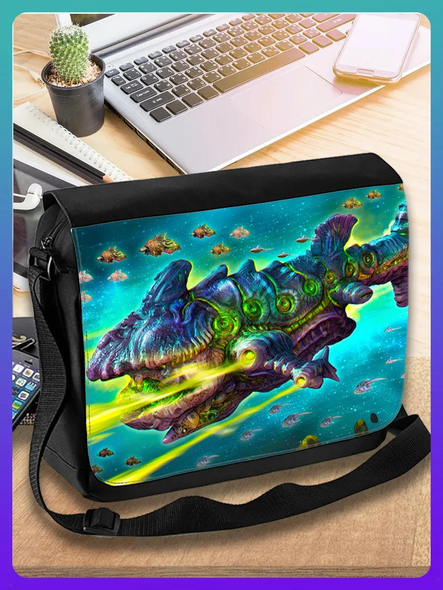 Сумка для ноутбука планшета рюкзак портфель на плечо с принтом настольная игра