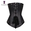 Black Women's Punk Style Spiral Steel Boned Waist Trainer Cincher Shaper Faux Leather Corset Underbust For Party Costumes 828# ► Photo 3/6