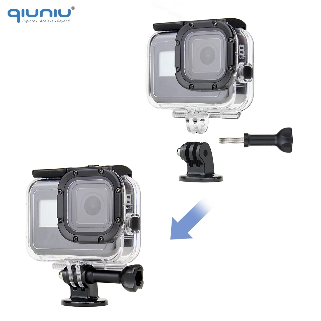 Adattatore Da Vite Per Treppiede A Flash Fotocamera DSLR - Compatibile GoPro, DJI Osmo Action, Con Viti 1/4 E 3/8 - 2