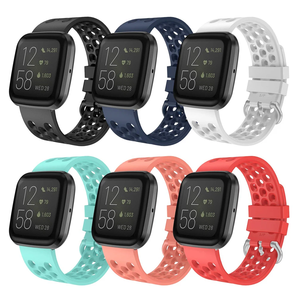 Сменный ремешок для Fitbit Versa 2 мягкие силиконовые водонепроницаемые наручные