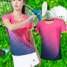 Дышащая рубашка для бадминтона, униформа для настольного тенниса, тенниса, быстросохнущая, для бега, спорта, с коротким рукавом, тренировочн...