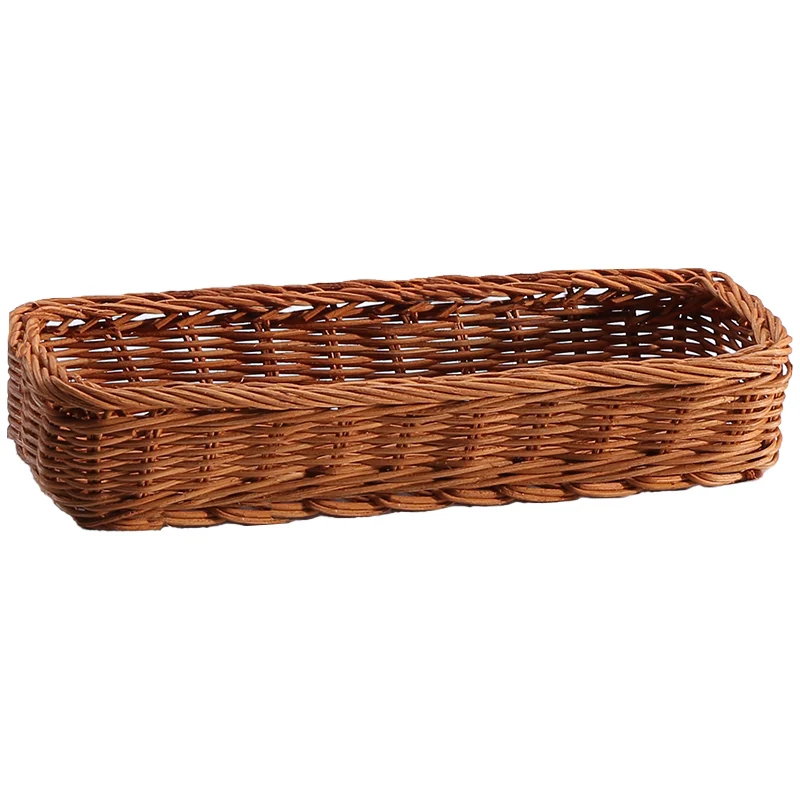 

Cutlery storage basket handmade primary color cane woven knife and fork restaurant cutlery storage box kitchen household items