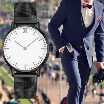 

New Men's Watches Simple Fashion Quartz Mesh Belt Wrist Watch zegarek meski montre homme reloj hombre reloj orologio uomo relgio