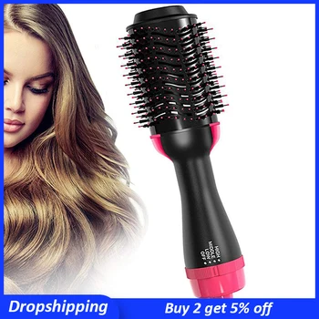

Electric Hair Dryer Blow Dryer Hair Curling Iron Rotating Brush Hairdryer Hairstyling Tools Professional 2 In 1 Hot-air Brush