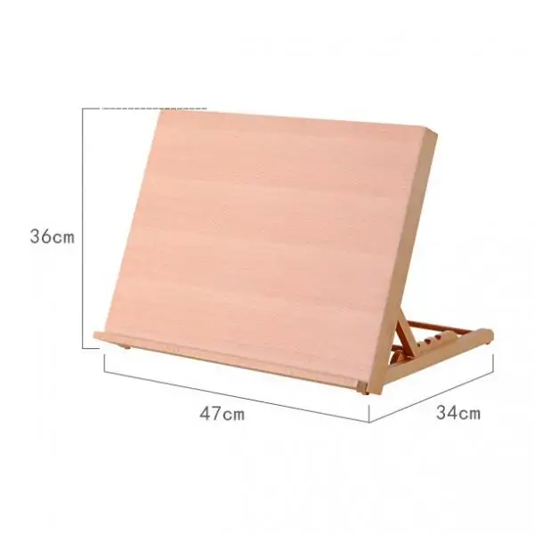 Sturdy Board Adjustable Wooden Desk Easel Kids DIY Arts Supplies 470x360x340mm