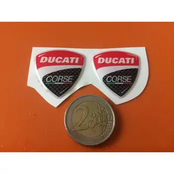 

2 resin stickers 3D emblems-logos DUCATI Corse for motorcycle SCOOTER helmet-30mm