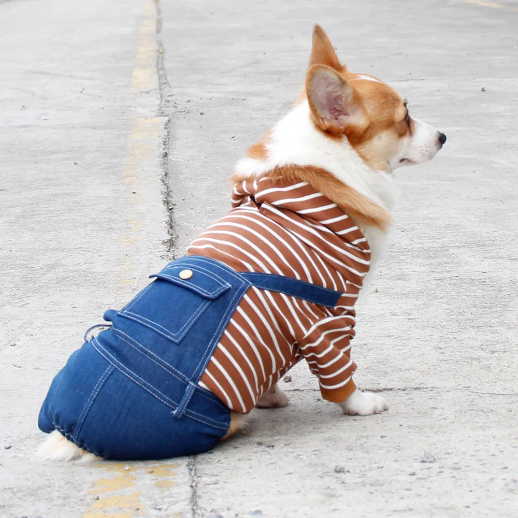 French Bulldog Corgi Pug Dog Small And Medium Pet Clothing Small Dog Clothing Puppy Dog Pet Personality Striped Sweater#G8