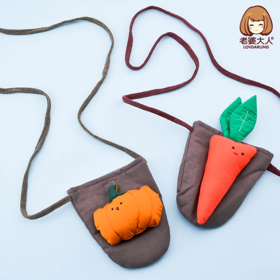 

His Wife Fruit & Vegetable Modeling Handmade Fabric KID'S Messenger Bag Hanging Bag Necklace Bag CHILDREN'S Clothing Store Acces
