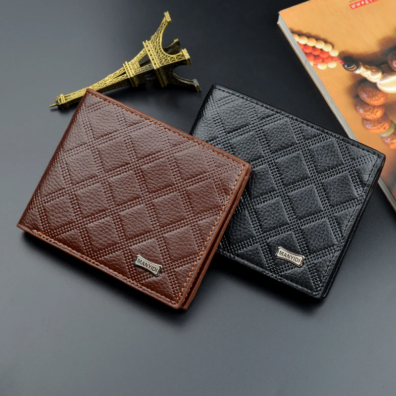 

Hot Sale New Men's Wallet Foldable Fashion Soft Wallet Embossed Plaid Wallet Multifunctional Card Case