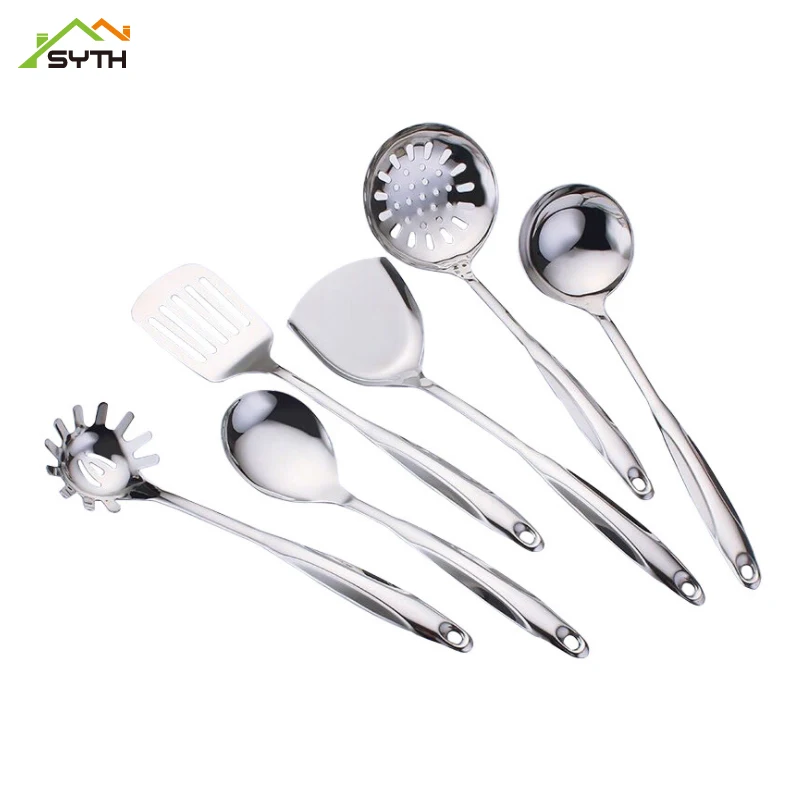 

Stainless steel kitchenware set anti-scald high temperature spatula household tableware hot pot soup spoon fishing kitchen tools