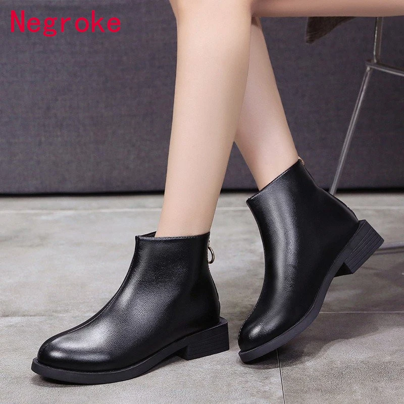 

Women Chunky Heel Ankle Boots Woman Shoes Autumn Brand Designer Chelsea Boots Female Platform Boots Lasdies Zapatos Mujer