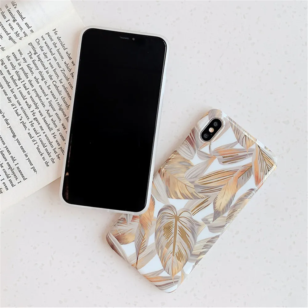 Lovebay гальванический Винтажный Золотой лист чехол для телефона для iPhone 11 Pro X XR XS Max 6 6S 7 8 Plus Мягкий IMD достойный чехол-накладка в подарок
